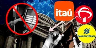 Instituições financeiras acabaram engolidas pelo BB, Banco Itaú e Bradesco (Foto Reprodução/Montagem/Lennita/Tv Foco/Logos.Net/Canva)