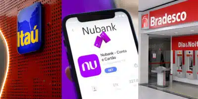 Bancos- Itaú, Nubank e Bradesco (Foto: Reprodução - Montagem - Tv Foco)