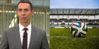 César Tralli / Campo de futebol - Montagem: TVFOCO