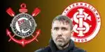 Coudet e escudos do Internacional e Corinthians (Foto - Montagem TV Foco).