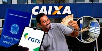 CAIXA libera saque pelo FGTS (Foto Reprodução/Montagem/Lennita/Tv Foco/Canva/CAIXA/FGTS Digital)