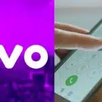 Logo da Vivo e pessoa usando o celular (Fotos: Reproduções / Internet / Canva)
