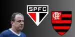 Rogério Ceni e escudos de Flamengo e São Paulo (Foto - Montagem TV foco).