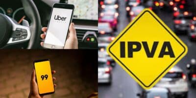 Motoristas da Uber e 99 têm nova lei que garante isenção do IPVA (Reprodução/Montagem/Canva)