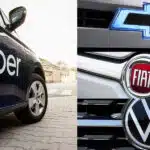 Uber - Carros das marcas Chevrolet, Fiat e Volks (Foto: Reprodução, Montagem - TV Foco)
