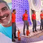 Xuxa, Junno Andrade e bombeiros do Programa da Eliana (Fotos: Reproduções / Instagram / SBT)