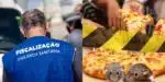 A interdição da Vigilância Sanitária contra pizzaria tradicional (Foto: Reprodução/Montagem TV Foco)