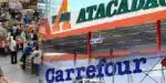 Redes de supermercados Atacadão e Carrefour (Foto: Reprodução - Sustainable)