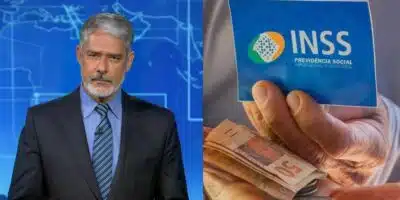 Bonner - Jornal Nacional - INSS (Foto: Reprodução, Montagem - TV Foco)