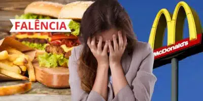 Lanches, mulher triste e letreiro do McDonald's (Fotos: Reproduções / Canva / Reuters)
