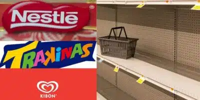 Logo Nestlé / Logo Trakinas / Logo Kibon / Prateleita vazia - Montagem: TVFOCO