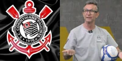 Logo do Corinthians e Neto no Os Donos da Bola (Fotos: Reproduções / Internet / Band)