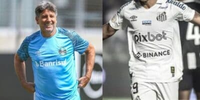 Renato Gaúcho e jogador do Santos - Foto Reprodução Internet