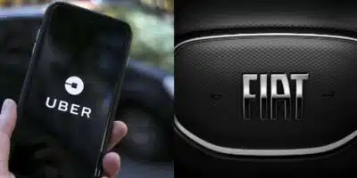 Uber / Logo da Fiat - Montagem: TVFOCO