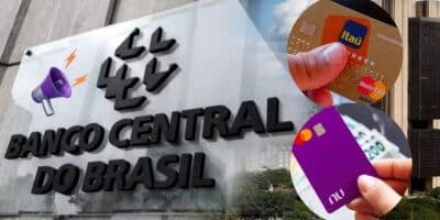 Logo do Banco Central e cartões de crédito do Itaú e Nubank (Foto: Reprodução / Bacen / Canva)