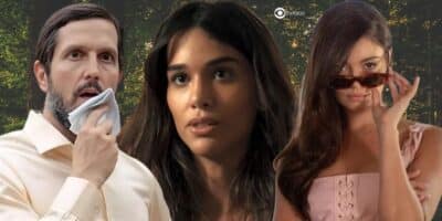 Egídio, Mariana e Eliana em Renascer (Foto: Reprodução / Globo / Montagem TV Foco)