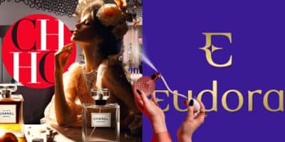 Perfumes da Eudora exalam a Carolina Herrera e Chanel (Foto Reprodução/Lennita/Tv Foco/Mundodasmarcas/Pinterest/Chanel/Eudora)
