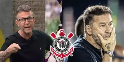 Neto fura Augusto confirmando treinador do Corinthians (Reprodução: Montagem TV Foco)