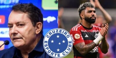 Pedrinho faz anúncio sobre chegada de Gabigol no Cruzeiro (Reprodução: Montagem TV Foco)