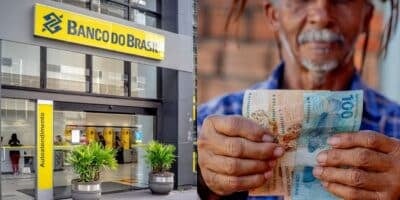 Banco do Brasil / Idoso segurando dinheiro - Montagem: TVFOCO