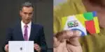 César Tralli no Jornal Hoje e homem segurando cartão do Bolsa Família (Fotos: Reproduções / Globo / MDS)