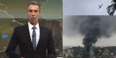 César Tralli no Jornal Hoje e queda de avião (Fotos: Reproduções / Globo)