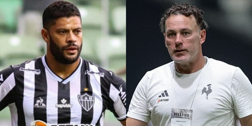 Hulk e Milito - Atlético-MG sofre debandada (Foto: Reprodução/Montagem TV Foco)