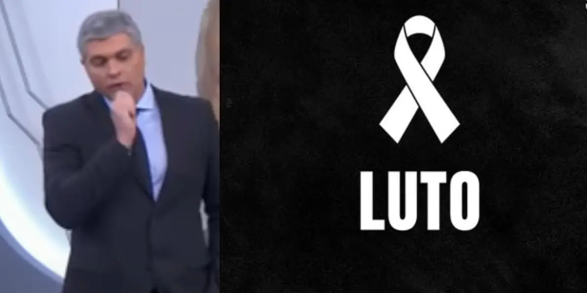 Joel Datena no Brasil Urgente e imagem de luto (Fotos: Reproduções / Band / Canva)