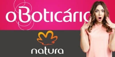 Logo Boticário, Natura e mulher chocada (Fotos: Reproduções / Internet / Canva)