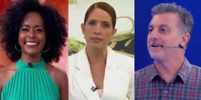 Maju Coutinho e Poliana Abritta no Fantástico, e Luciano Huck no Domingão (Fotos: Reproduções / Globo)