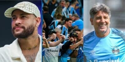 Neymar / Torcida do Grêmio / Renato Gaúcho - Montagem: TVFOCO