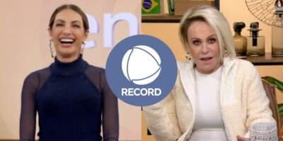 Patrícia Poeta no Encontro, logo Record e Ana Maria no Mais Você (Fotos: Reproduções / Globo / Record)