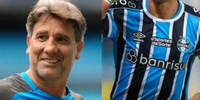 Renato Gaúcho e jogador do Grêmio - Foto Reprodução Internet