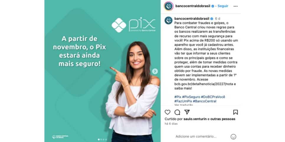 Publicação do Banco Central (Reprodução/Instagram)