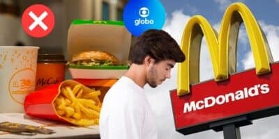 Homem triste, fachada e lanche do McDonald's (Foto: Reprodução / Canva / Montagem TV Foco)