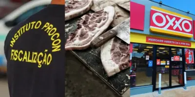 Carnes e linguiças podres: Procon joga kgs de alimento no lixo em mercado tão popular quanto o Oxxo