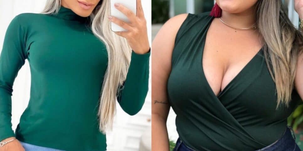 Camisas com gola alta e decotes antiquados- (Foto: Internet)