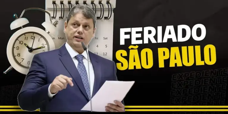 Feriado prolongado é confirmado em cidade em SP sexta (09) e Tarcísio já sabe Feriado prolongado é confirmado em cidade em SP sexta (09) e Tarcísio já sabe