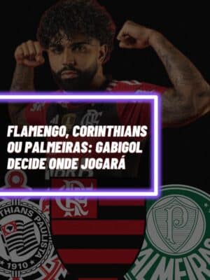 Gabigol e escudos do Flamengo, Palmeiras e Corinthians - Montagem TV Foco