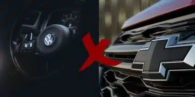 Logo da Volks / Logo da Chevrolet - Montagem: TVFOCO