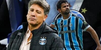 Renato Gaúcho (Foto- Alexandre Schneider:Getty Images) e Diego Costa (Foto- Lucas Uebel:Divulgação Grêmio)