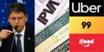 Tarcísio arma fim da dívida do IPVA a motoristas da Uber, IFood e+ (Reprodução/TV Inside/Auto Papo/JOTA)