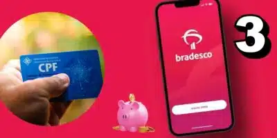 CPF, conta poupança e aplicativo Bradesco (Foto: Reprodução / Neo Feed)