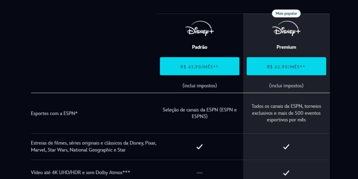 Os planos da Disney+ (Reprodução: Internet)