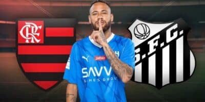 Flamengo, Santos e Neymar (Foto: Reprodução / Editoria de Arte / Canva)