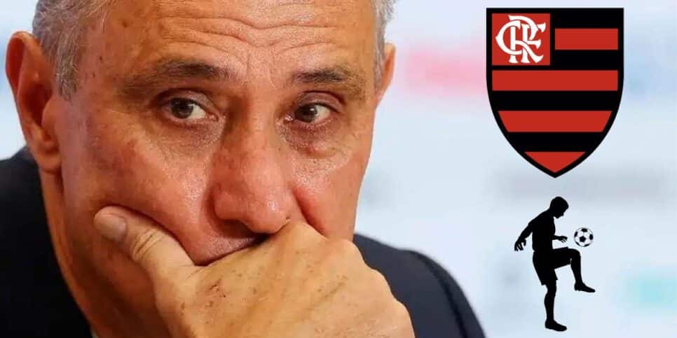 Tite e logo do Flamengo (Foto: Reprodução / Canva / FFC / Montagem TV Foco)