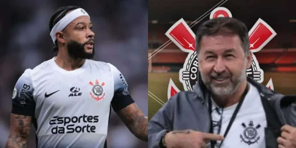 Depay/ Augusto Melo Corinthians (Foto: Montagem TV Foco/ Img2: Ettore Chiereguini/AGIF)