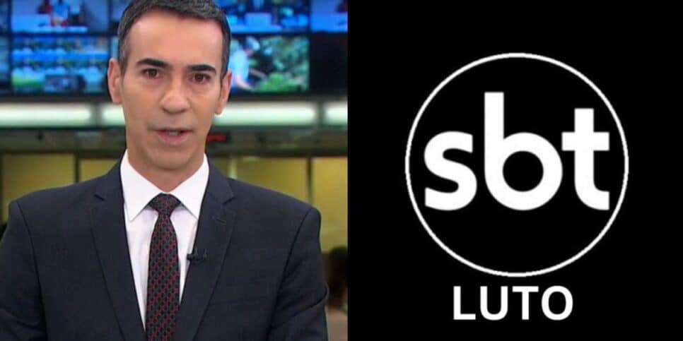 César Tralli / Logo do SBT - Montagem: TVFOCO