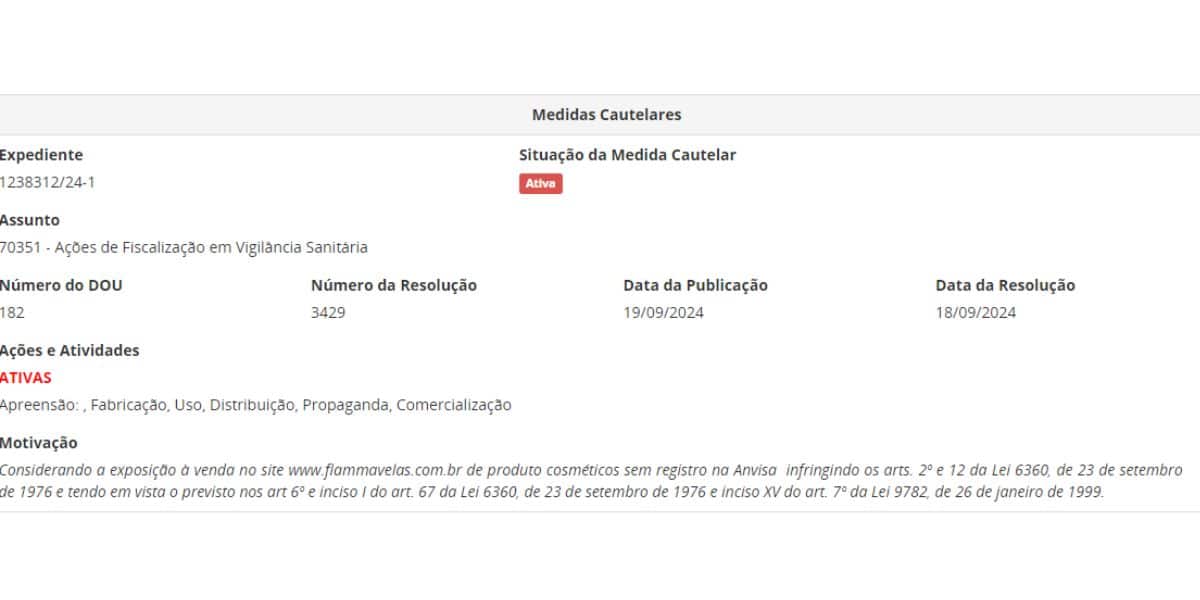 Determinação Anvisa (Foto: Reprodução / Site oficial)