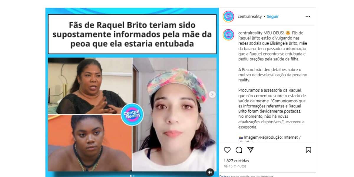 Fã de Raquel Brito (Foto: Reprodução / Instagram)